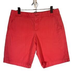 Gap Pink Cotton Chino Bermuda Shorts Boyfriend Fit Roll Tab Women Size 6